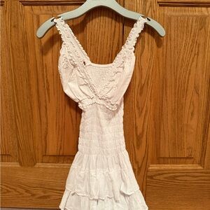 Chic White Ruffled Mini Dress